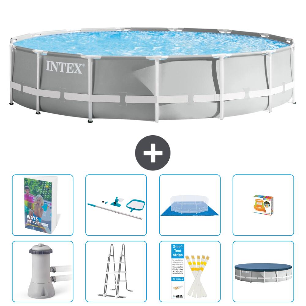 INTEX Basen Prism Frame Okrągły - 457x107 cm - 9-częściowy S647