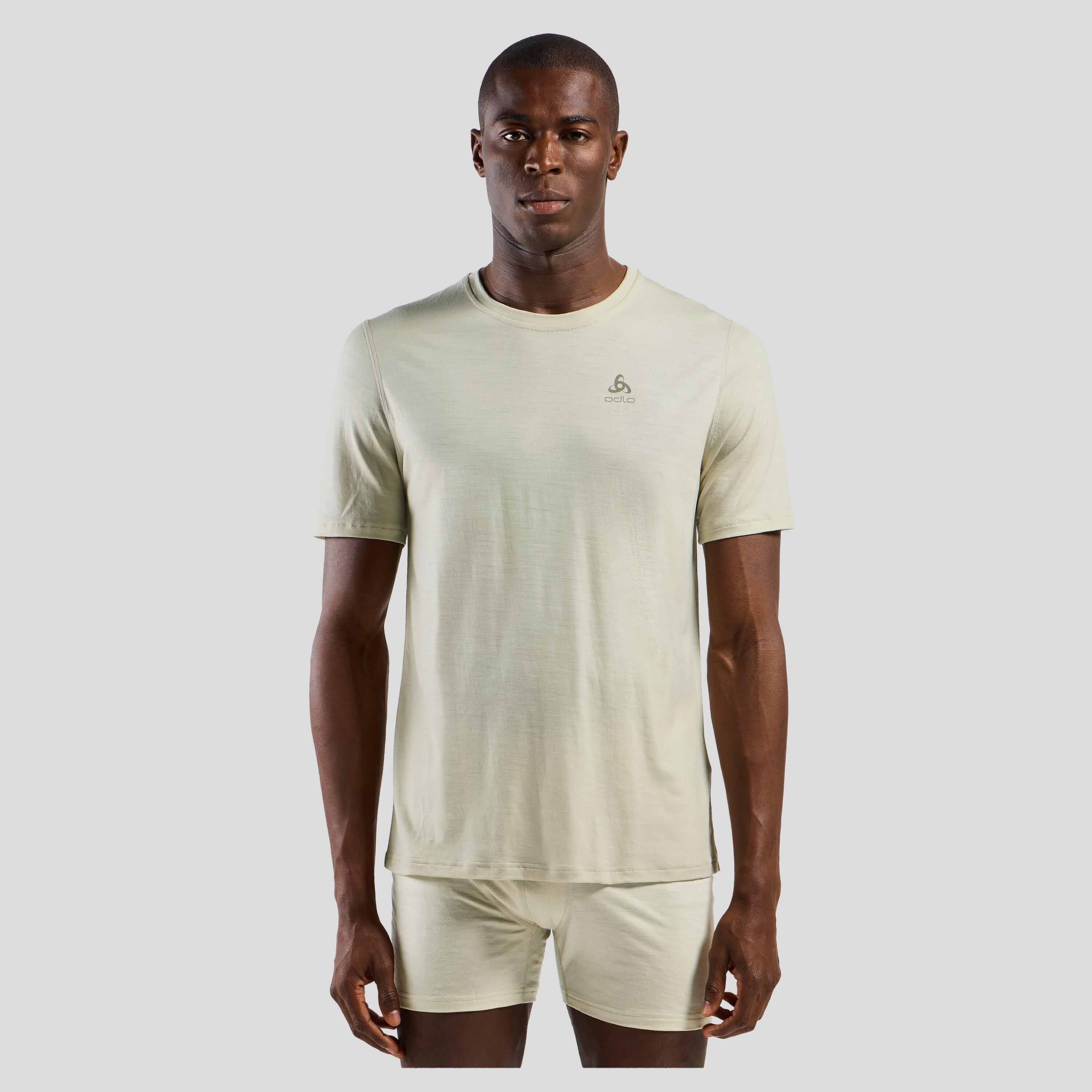 Koszulka męska ODLO Merino 160 BL Top - 100% wełna merino, krótki rękaw