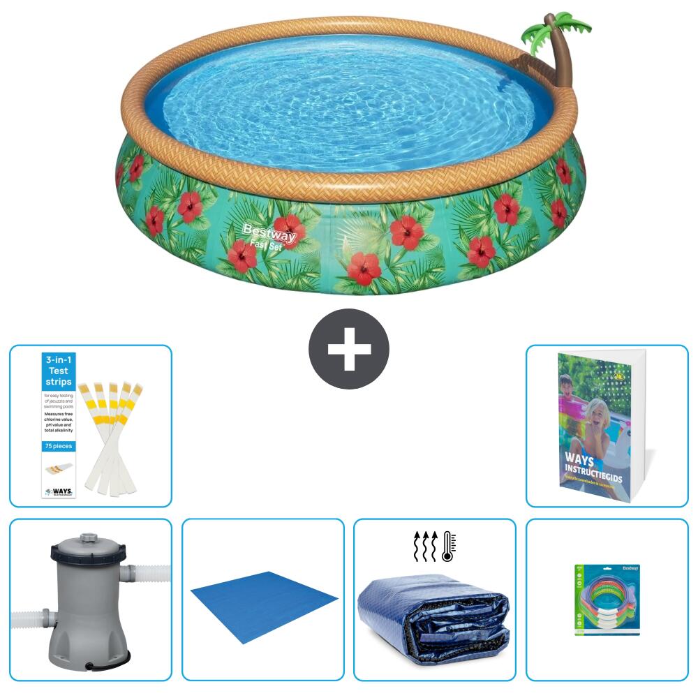 BESTWAY Basen Fast Set Okrągły - 457x84 cm - 7-częściowy S220