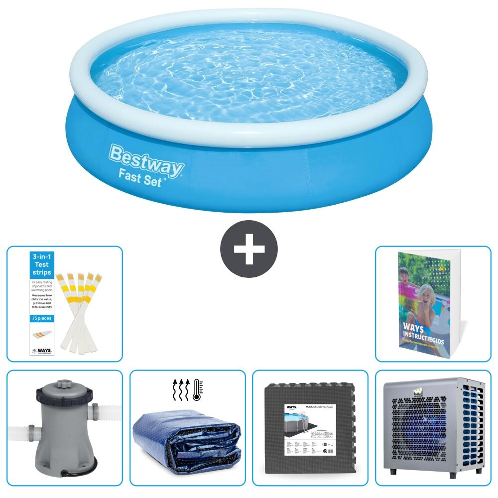 BESTWAY Basen Fast Set Okrągły - 366x76 cm - 7-częściowy S190