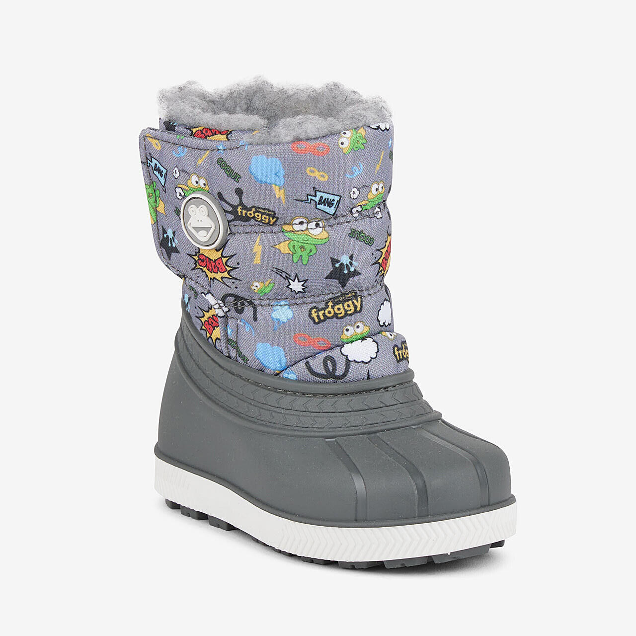 Buty zimowe dziecięce Coqui 9197 - wysokie, szare, rozmiar 26/27