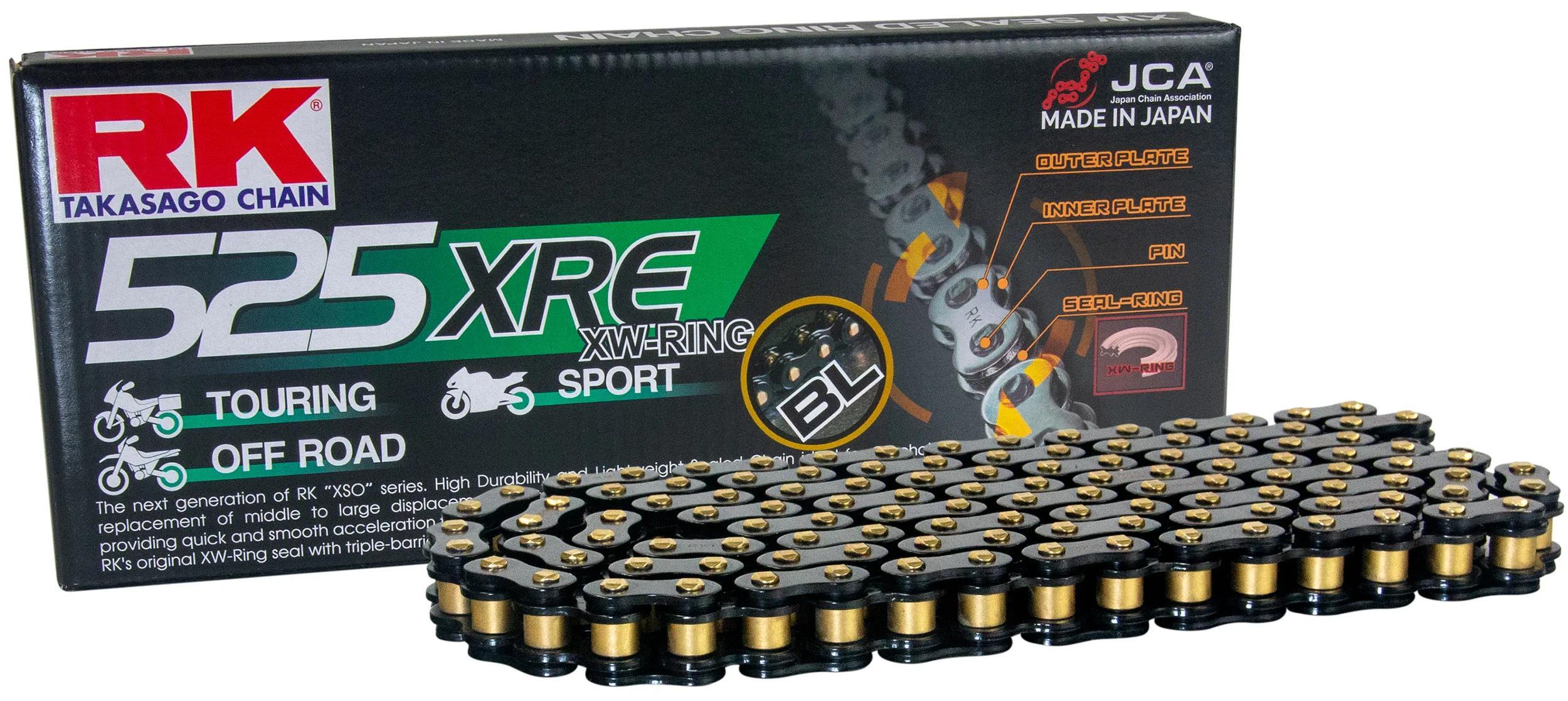 Czarna łańcuch Rk 525 xre 122 n - Idealny do jazdy na rowerze