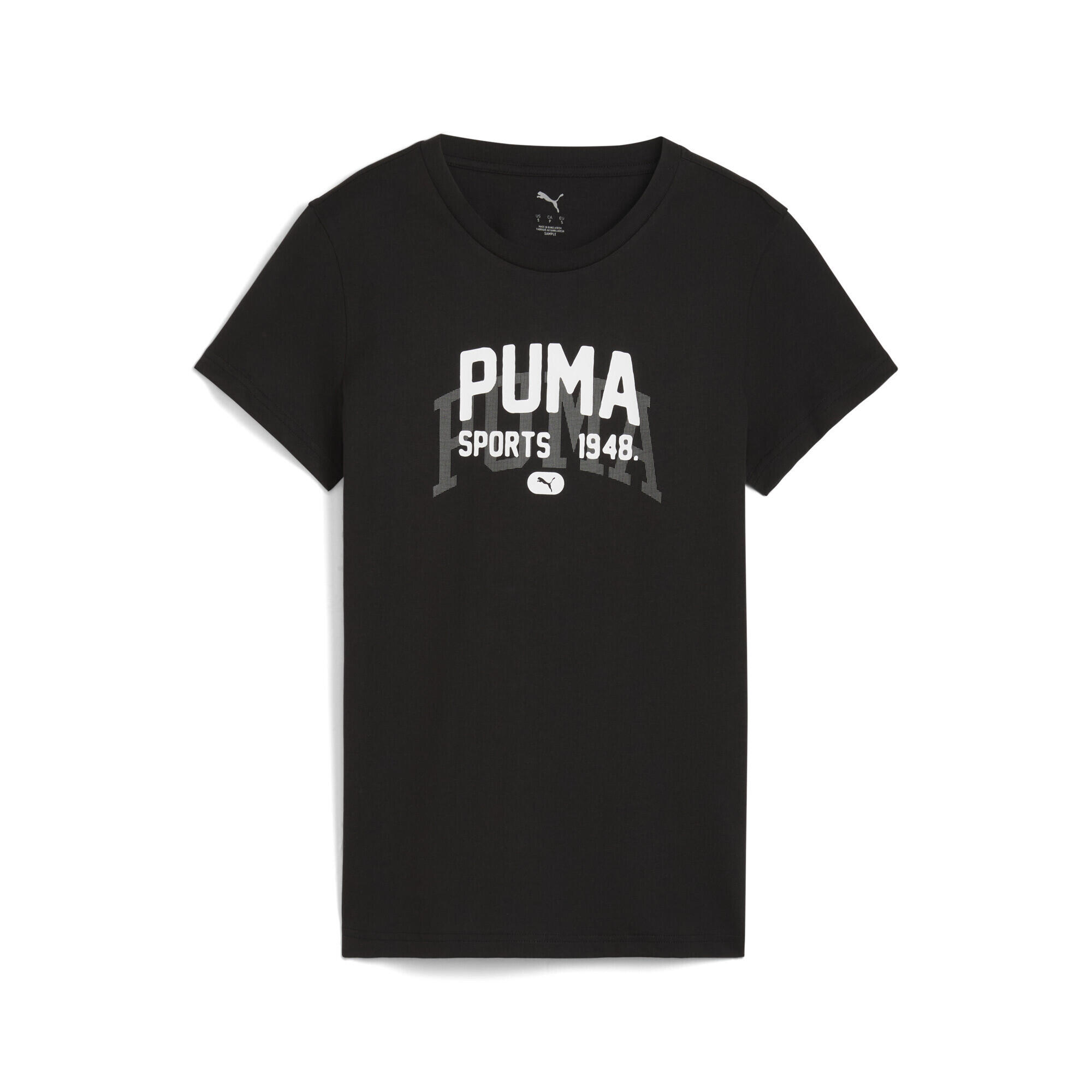 Damska koszulka z grafiką w uniwersyteckim stylu PUMA
