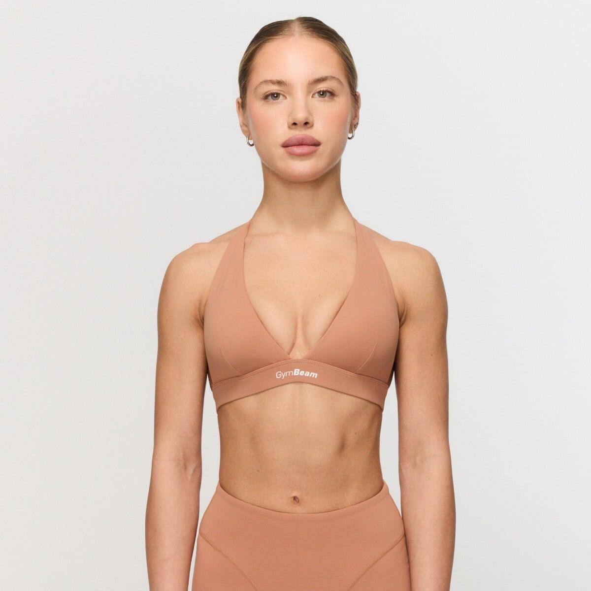 Biustonosz damski fitness halter karmelowy Fierce