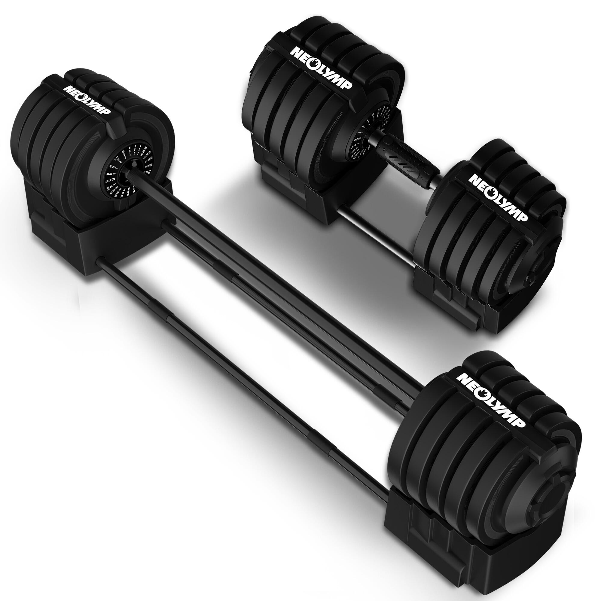 Zestaw hantli 2 w 1 2–40 kg – Regulowane hantle i sztanga – Zestaw hantli