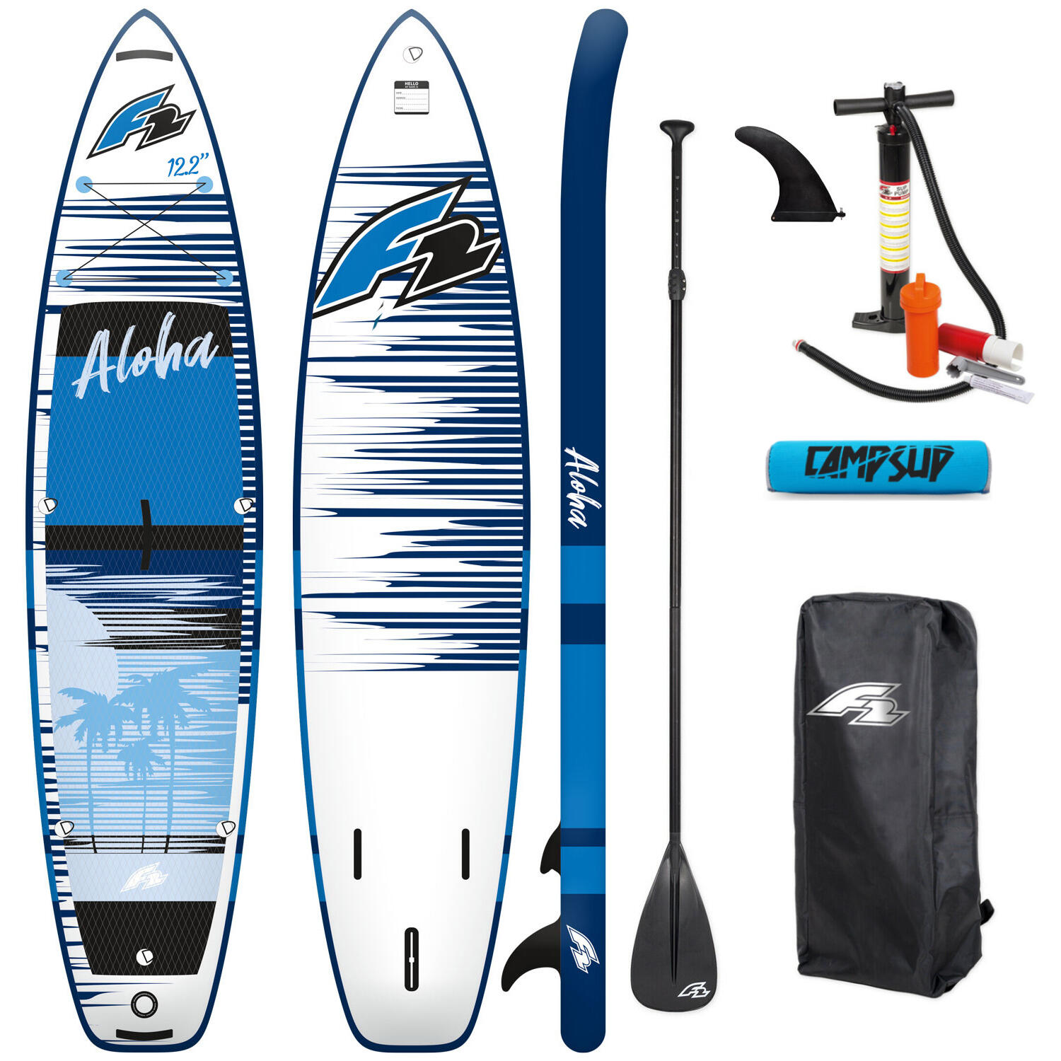 Deska SUP Pompowana F2 Aloha 12'2 372 cm Blue + Bojka na wiosło