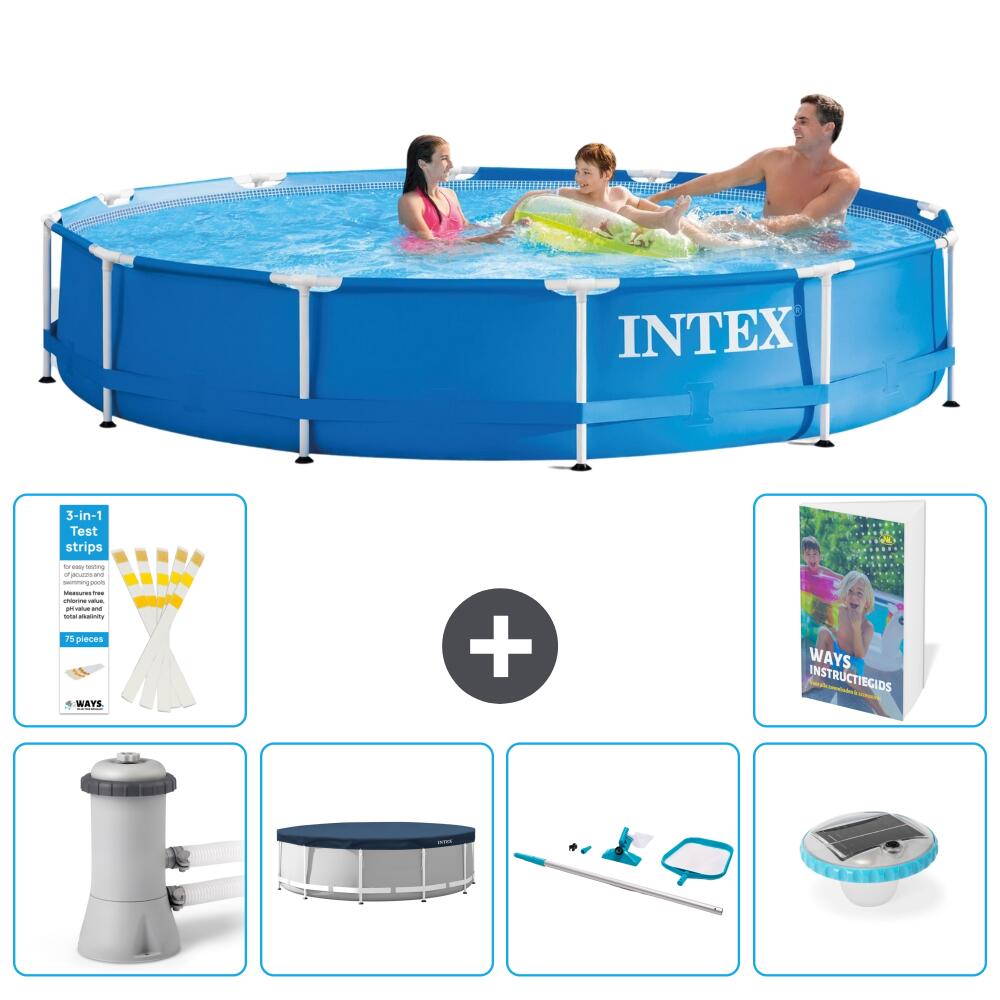 INTEX Basen ze stelażem Okrągły - 366x76 cm - 7-częściowy S247