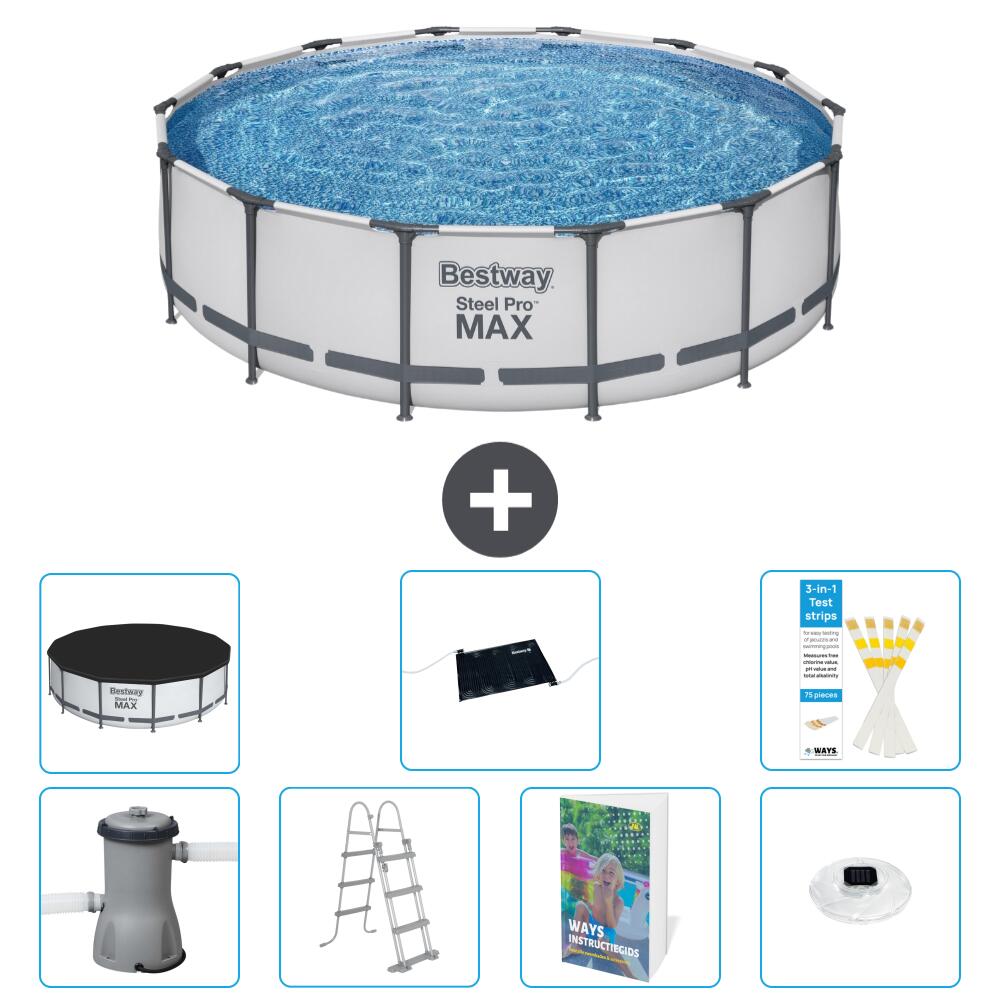 BESTWAY Basen Steel Pro MAX Okrągły - 427x122 cm - 8-częściowy S598