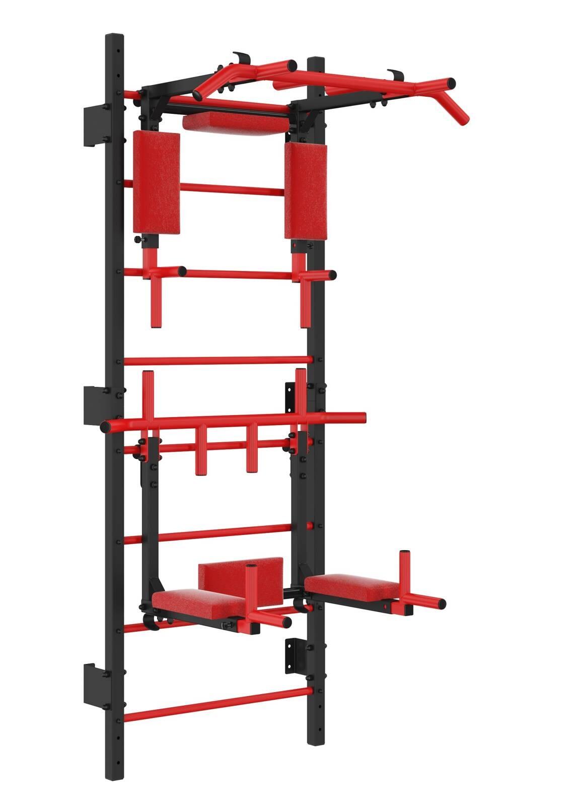 Drabinka gimnastyczna UNDERFIT 228 x 110 cm z drążkiem i poręczami 2w1
