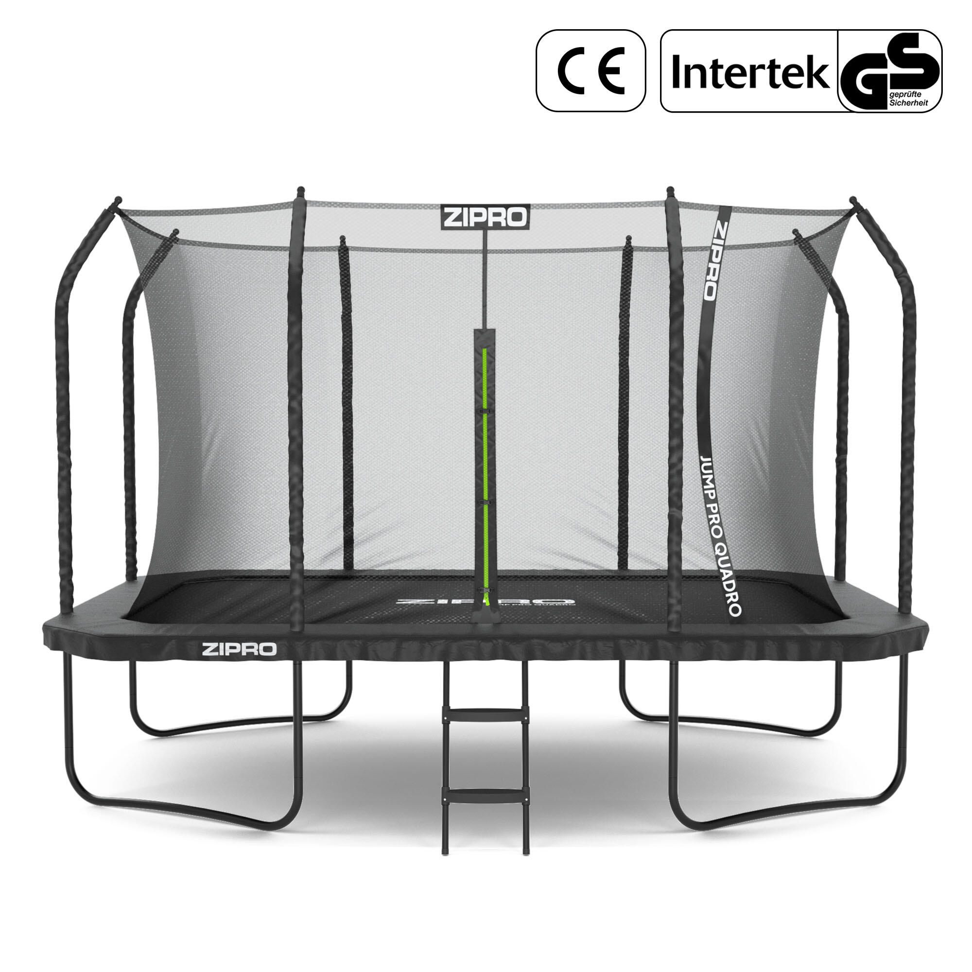 Trampolina Ogrodowa Prostokątna z Siatką Wewnętrzną Jump Pro Quadro 8x12FT 366cm