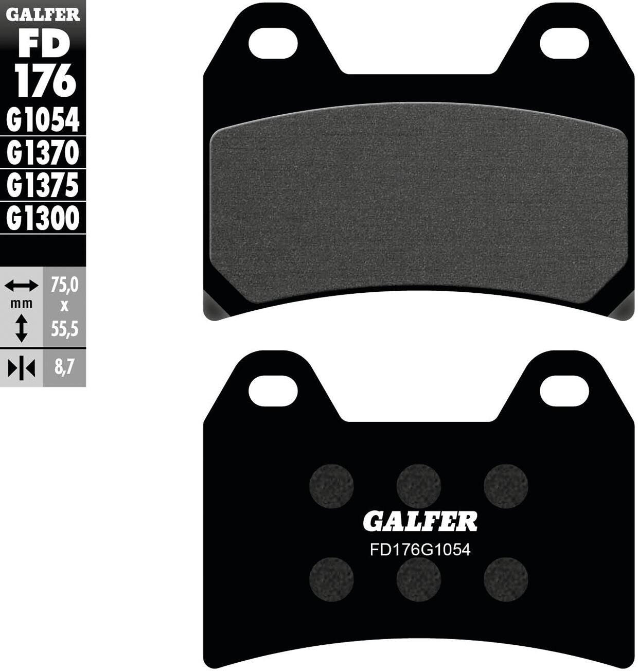 GALFER FD176 (G1054) klocki hamulcowe organiczne do tarcz 75 x 55,5 x 8,7 mm