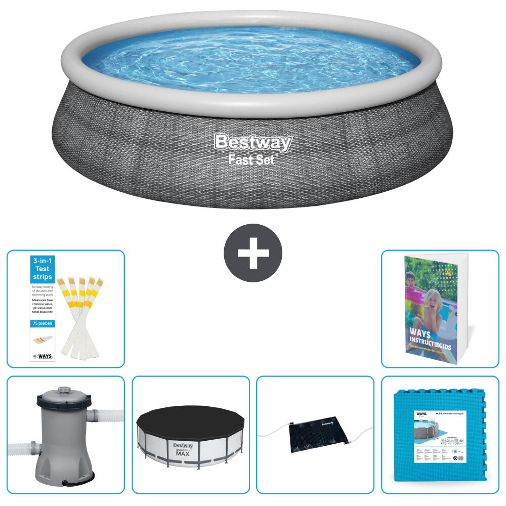 BESTWAY Basen Fast Set Okrągły - 457x84 cm - 7-częściowy S273