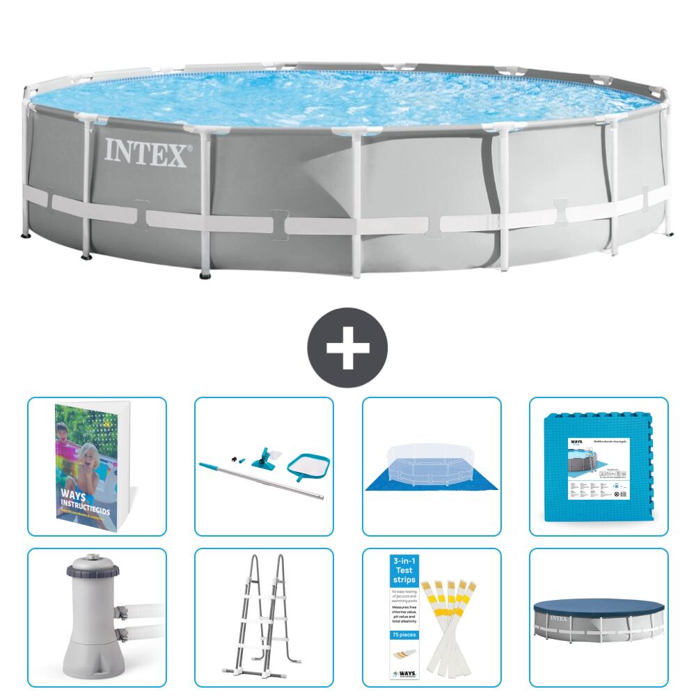 INTEX Basen Prism Frame Okrągły - 457x107 cm - 9-częściowy S539