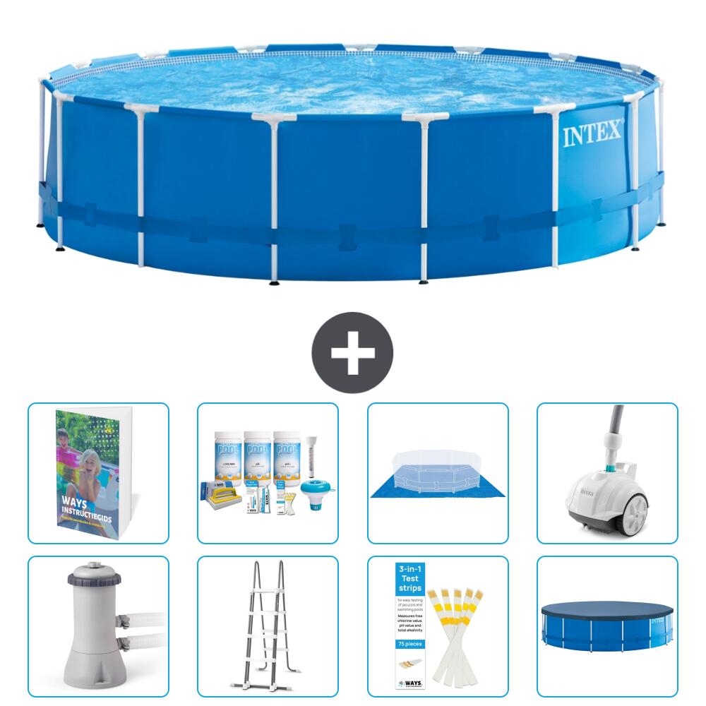 INTEX Basen ze stelażem Okrągły - 457x122 cm - 9-częściowy S658