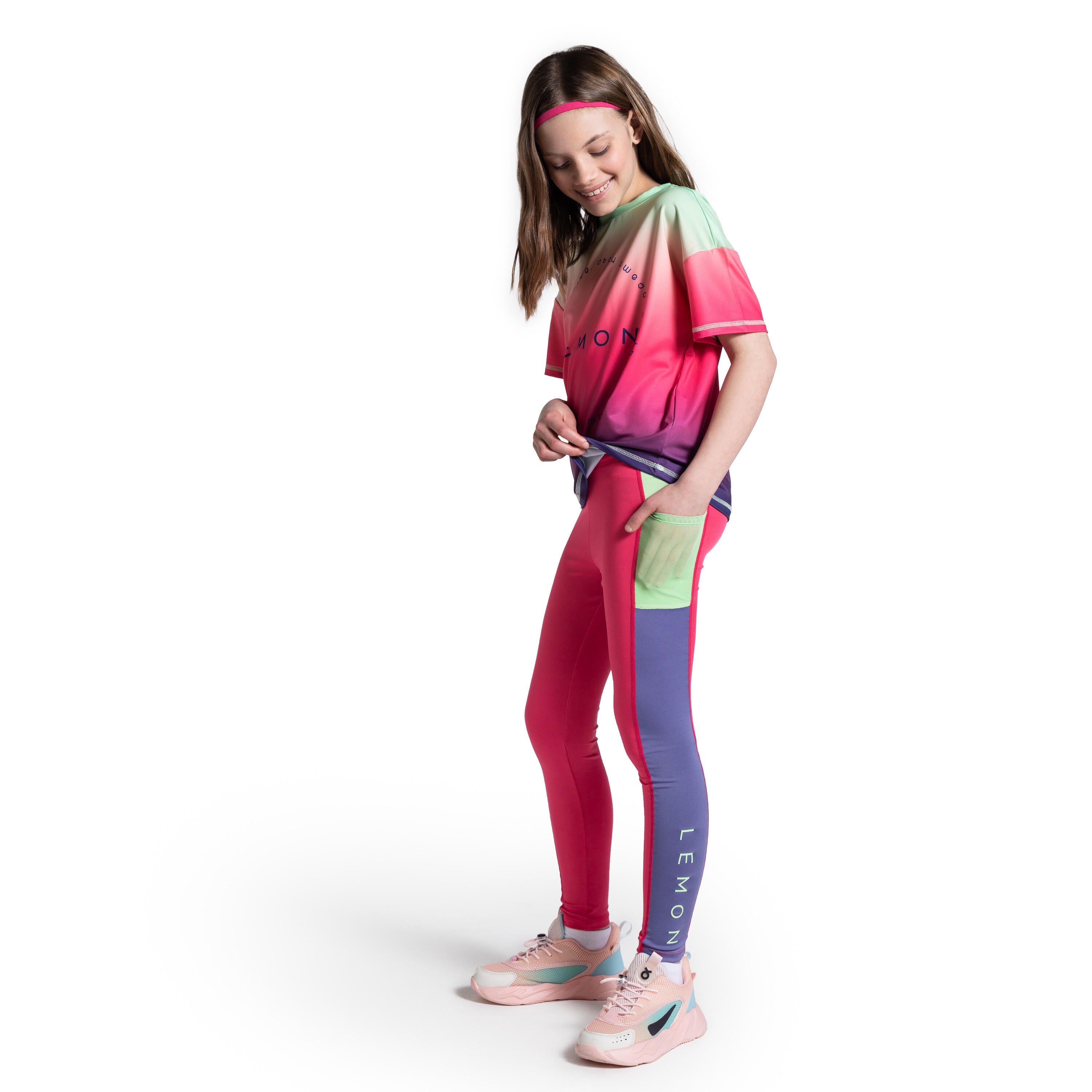Legginsy do gimnastyki dla dzieci Lemon Explore WL5 z kieszenią