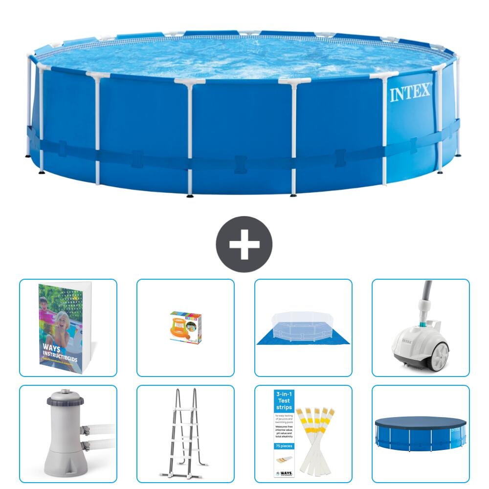 INTEX Basen ze stelażem Okrągły - 457x122 cm - 9-częściowy S590