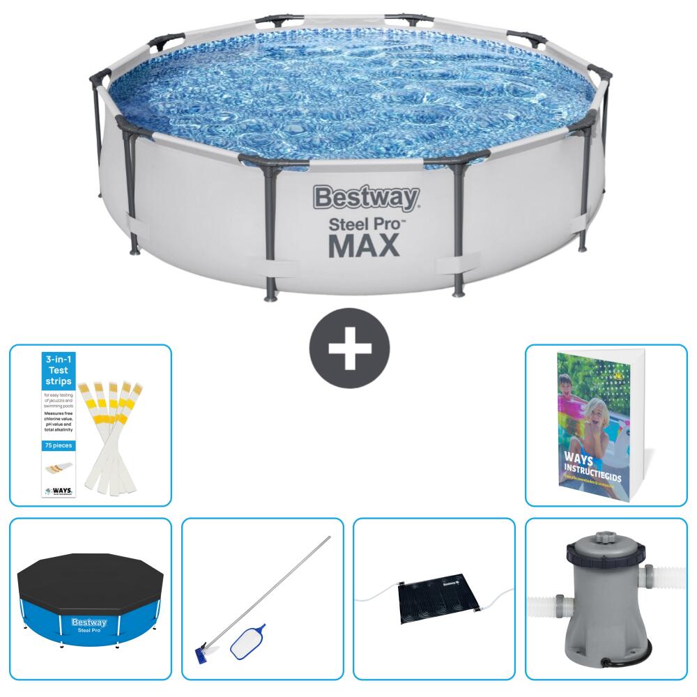 BESTWAY Basen Steel Pro MAX Okrągły - 305x76 cm - 7-częściowy S67