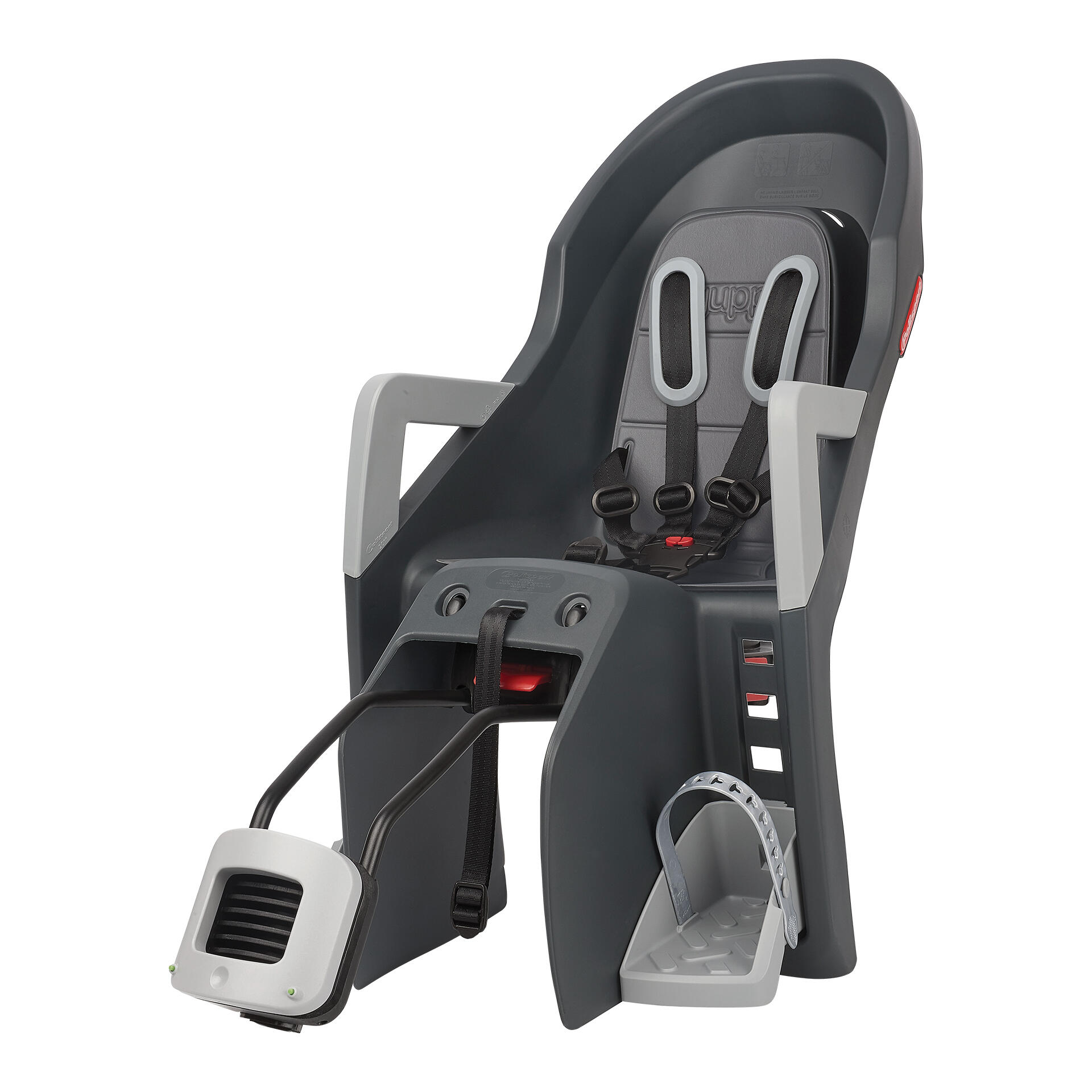 Tylny rozkładany i reclinowany fotel rowerowy na ramę Guppy Maxi