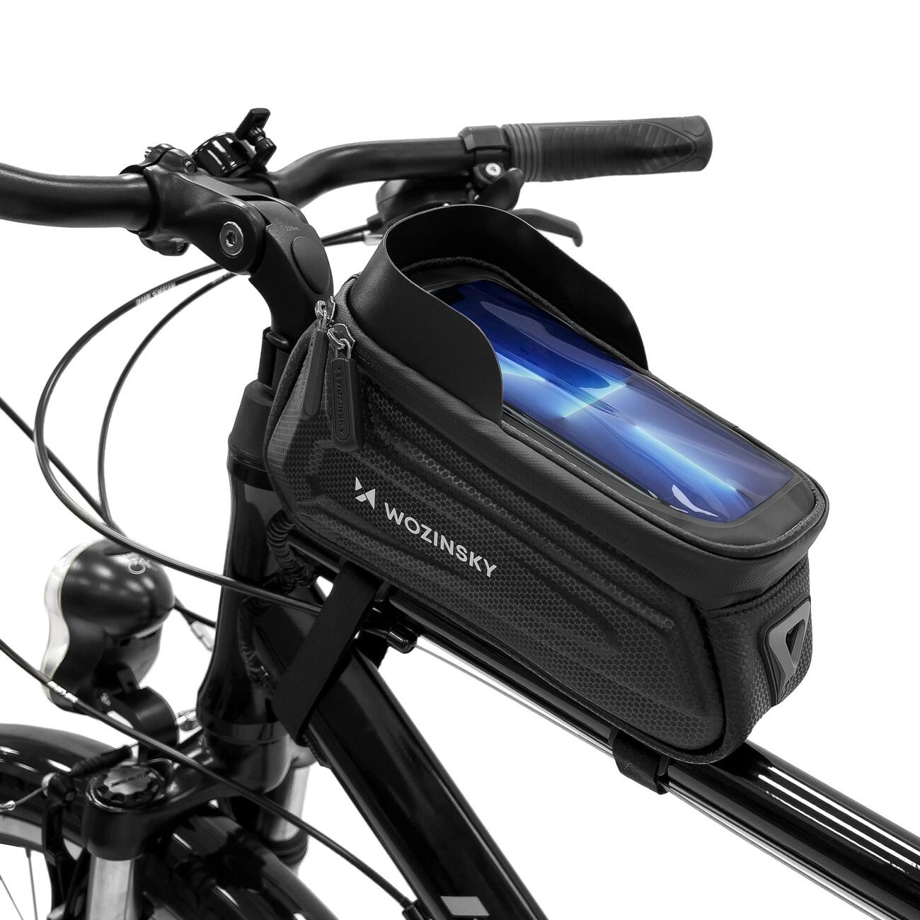 Torba na ramę rowerową Wozinsky 1,7L z etui na telefon czarna