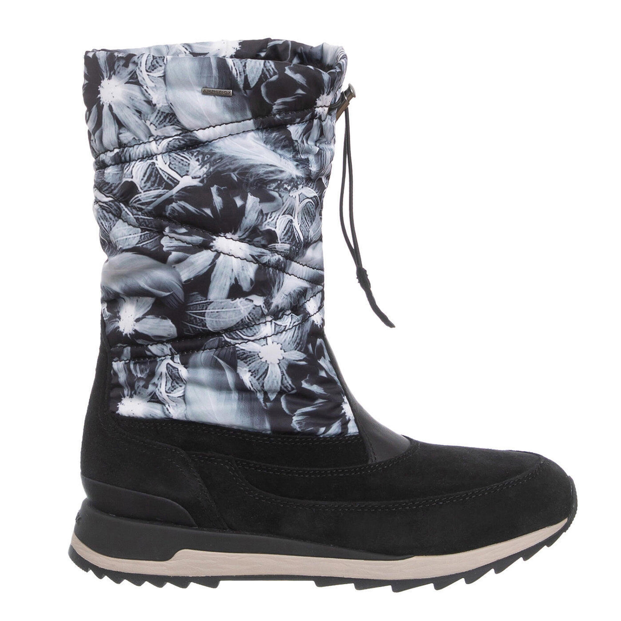 GEOX damskie śniegowce Aneko ZLN 0790 — czarne  skóra