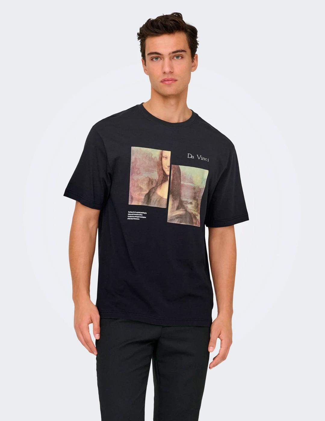 Koszulka crop top Mężczyzna ONLY & SONS Onsmonalisa Rlx Ss Lic Tee Vd