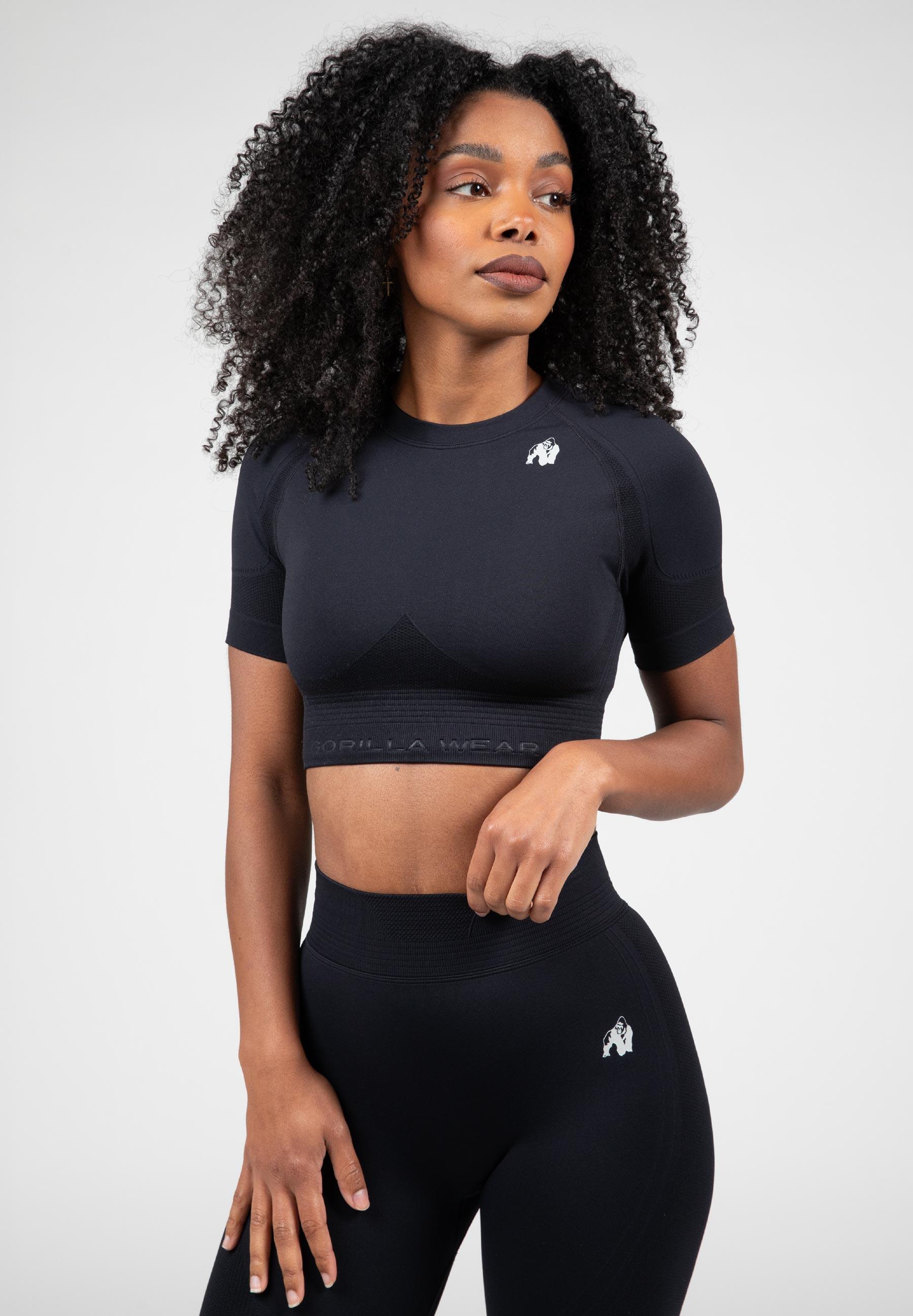Whitney Bezszwowe Crop Top - Czarny