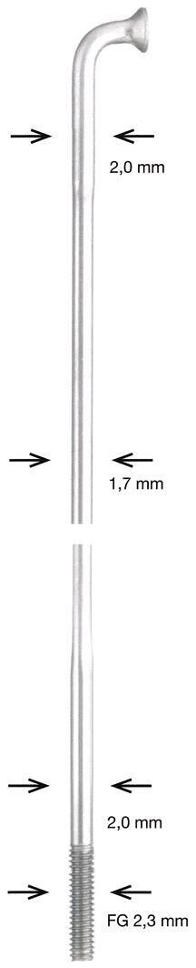 Alpina szprycha DD 292 mm Ø 2,00/1,70/2,00 stal 100 szt