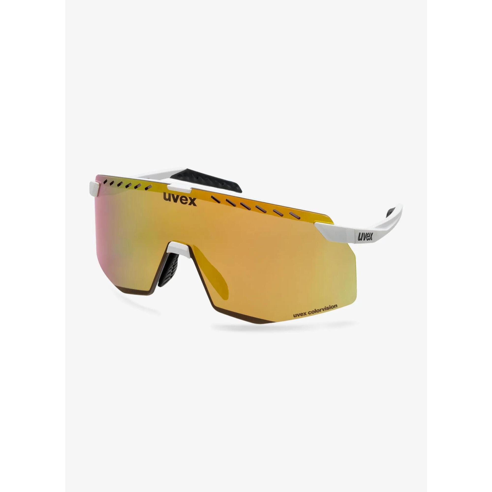 Okulary rowerowe Uvex Pace Stage CV - white matt/mir.gold
