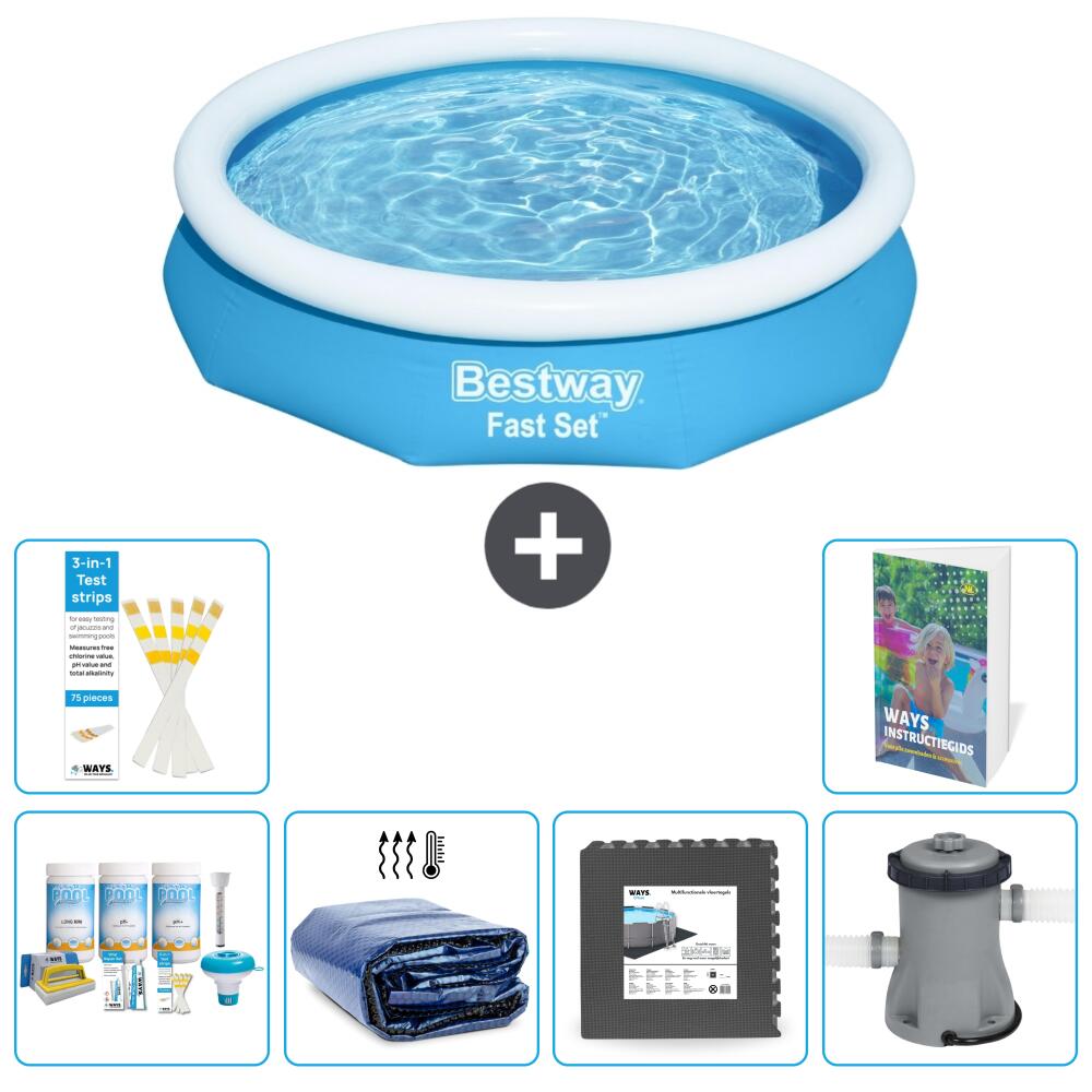BESTWAY Basen Fast Set Okrągły - 305x66 cm - 7-częściowy S59