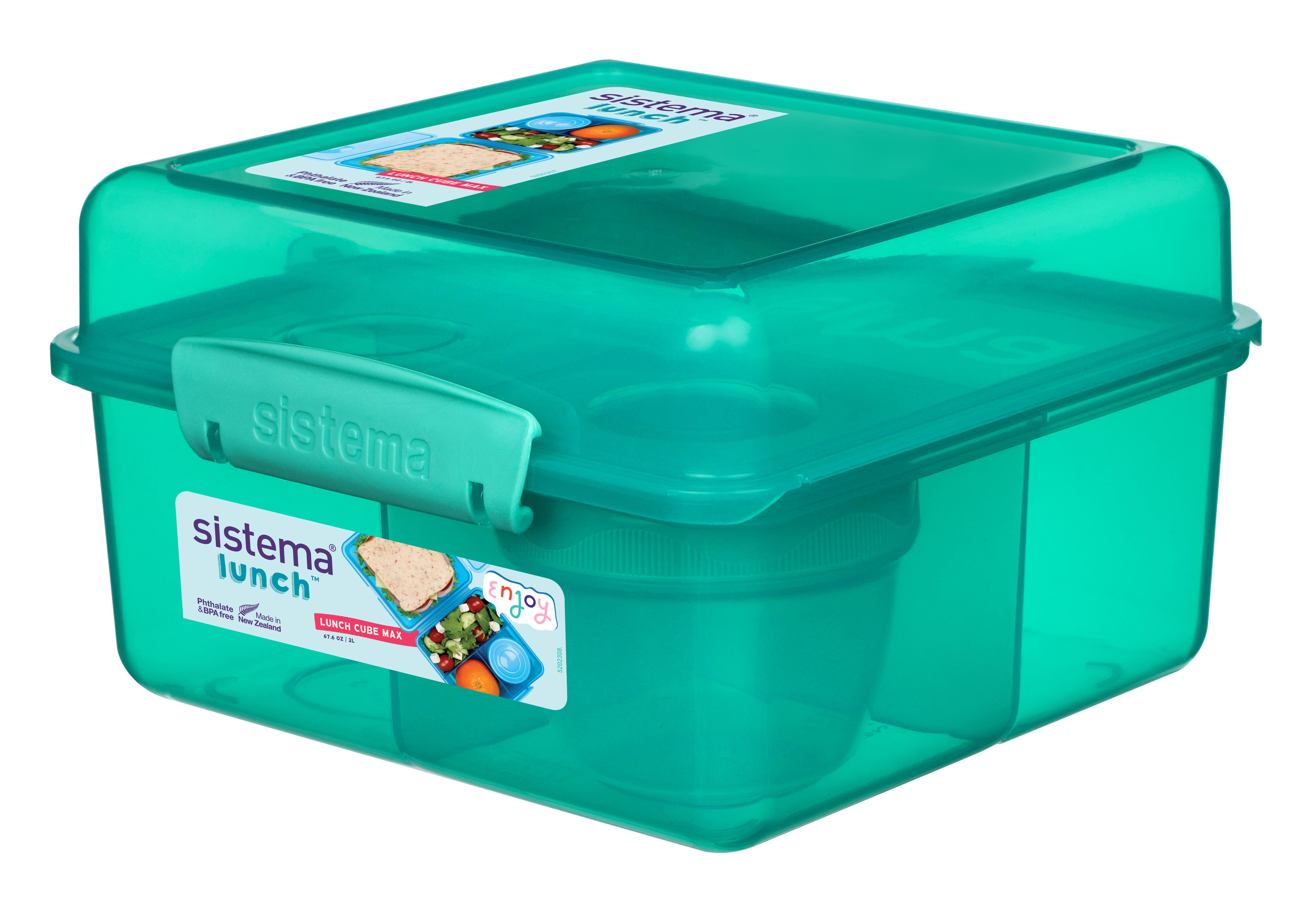Dzielony pojemnik Lunch Cube Max z pojemnikiem na jogurt z podwójną pokrywką 2 l