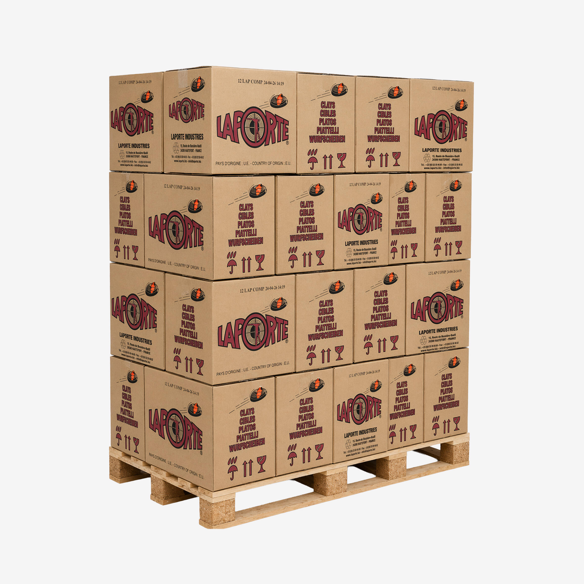 Paleta rzutków z żywicy – 55 kartonów