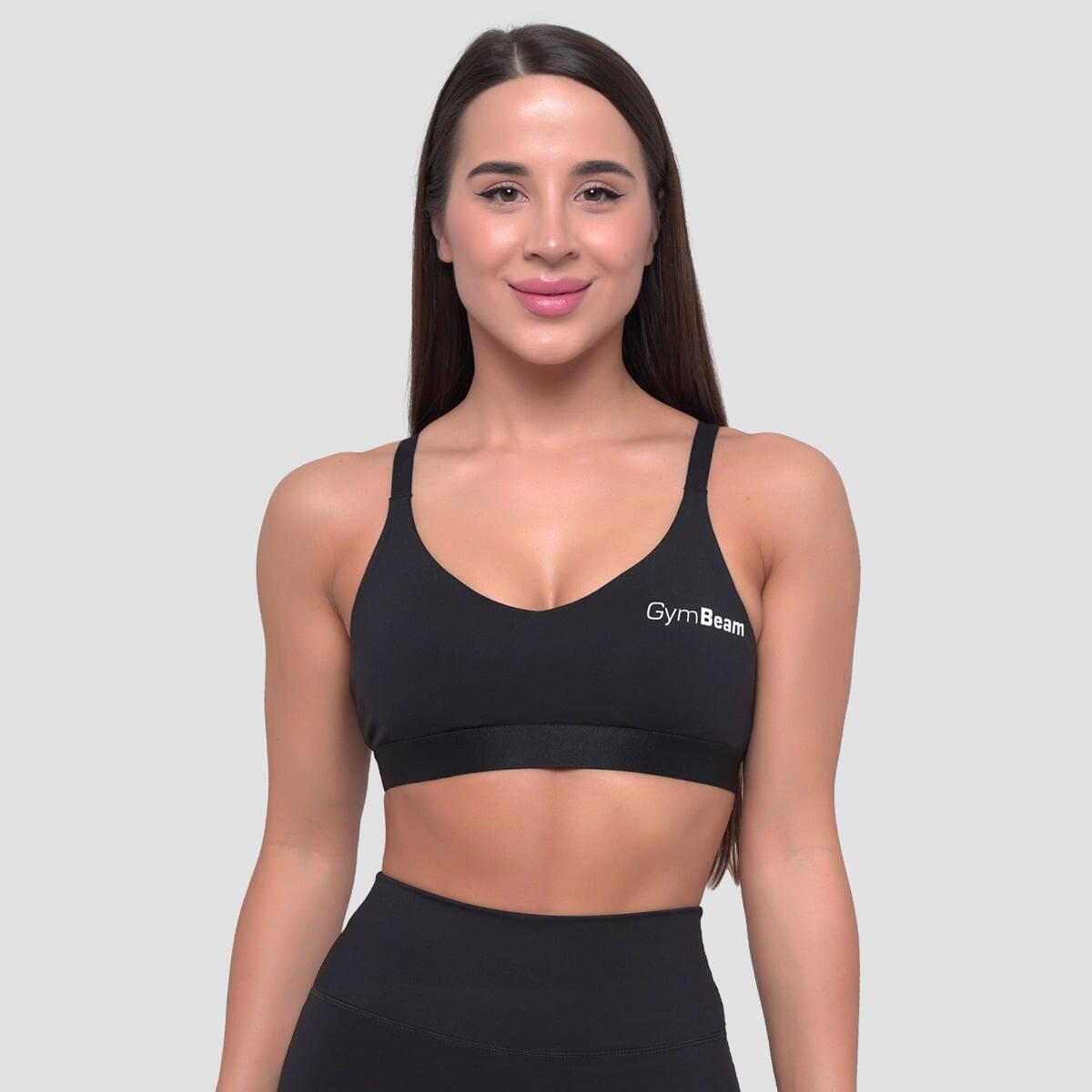 Biustonosz sportowy damski z regulowanymi ramiączkami czarny Essence String