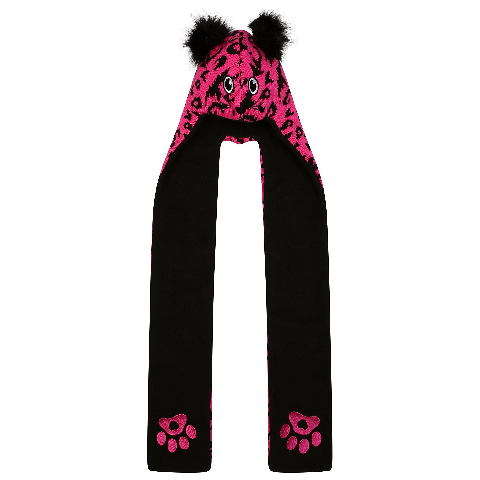 Szalik Dziecięcy/dziecięcy Snowplay Leopard Print 3 W 1 Hat