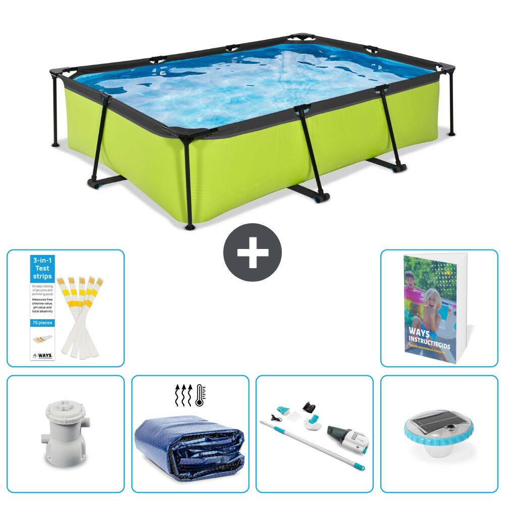 EXIT TOYS Basen Prostokątny - 300x200x65 cm - 7-częściowy S204
