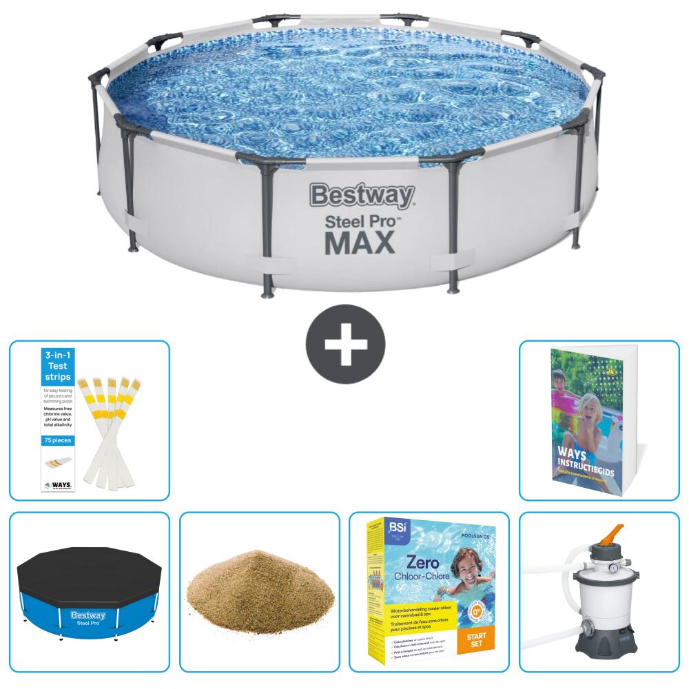 BESTWAY Basen Steel Pro MAX Okrągły - 305x76 cm - 7-częściowy S170