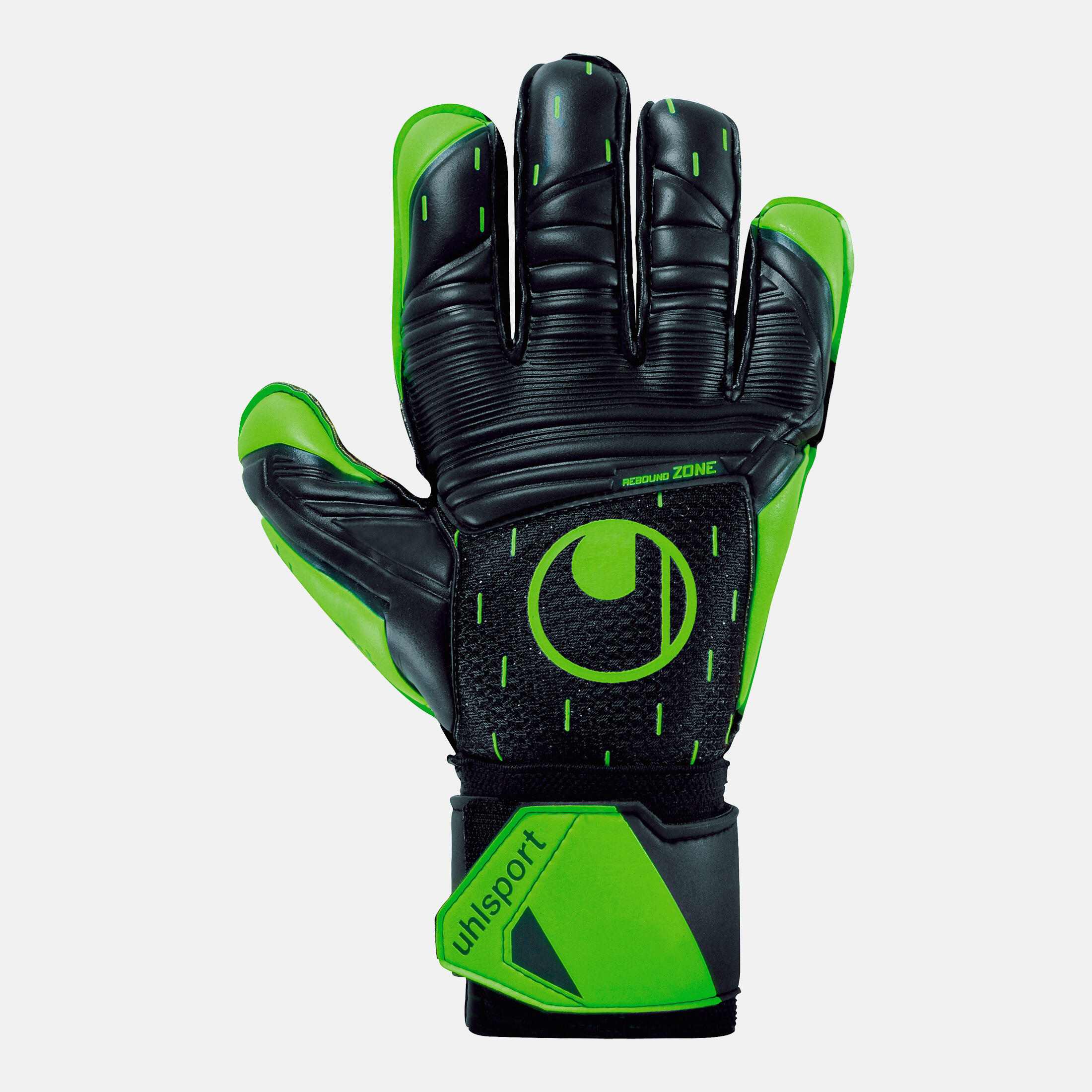 Rękawice bramkarskie uhlsport Classic Soft Advanced czarne/neonowe zielone/białe
