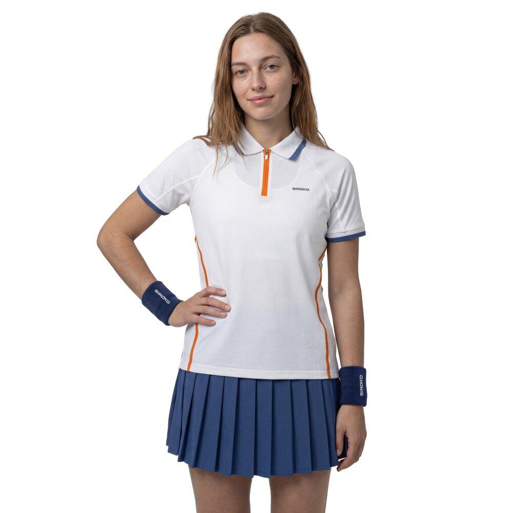 Damska techniczna tenisowa koszulka polo Siroko Player-W White