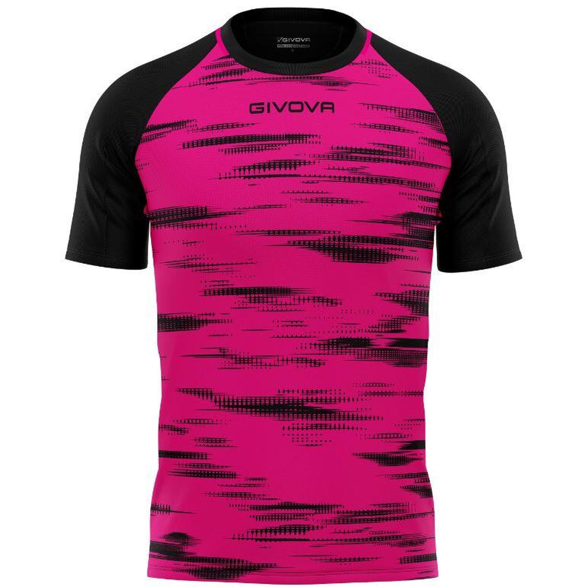 Givova Pixel Sportowa Koszulka Fuxia-Czarna M - Oddychająca i Lekka