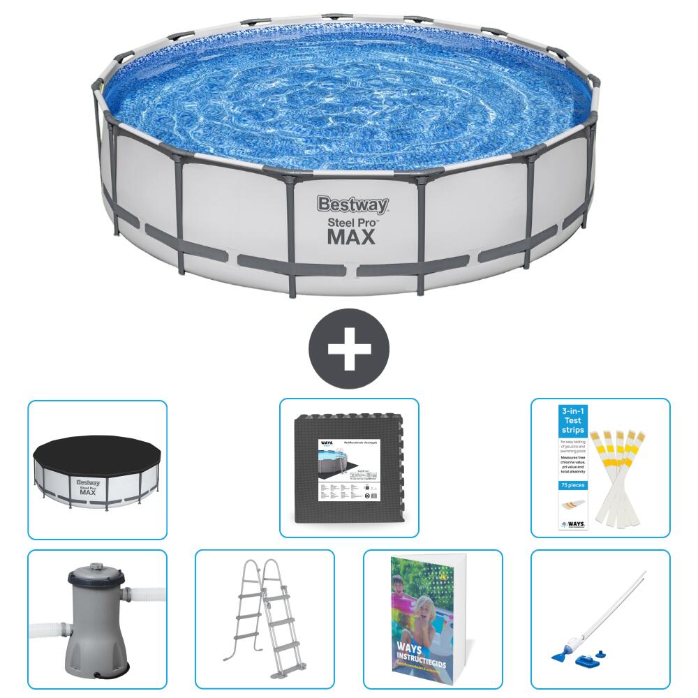 BESTWAY Basen Steel Pro MAX Okrągły - 457x122 cm - 8-częściowy S610