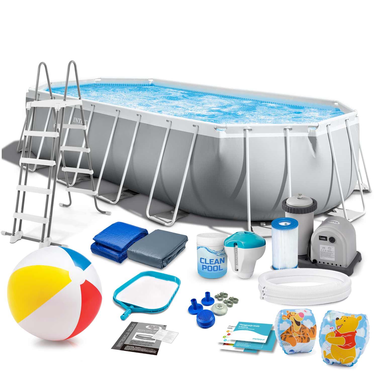 Basen ogrodowy stelażowy 610 x 305 x 122 cm zestaw 17w1 Intex 26798