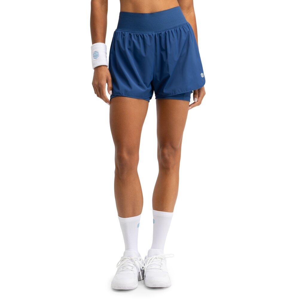 Damskie spodenki tenisowe 2 w 1 Siroko SpinFit Blue
