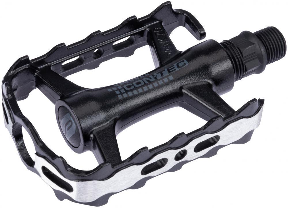 CONTEC Blacktop pedał płaski aluminium 9/16 czarny/srebrny