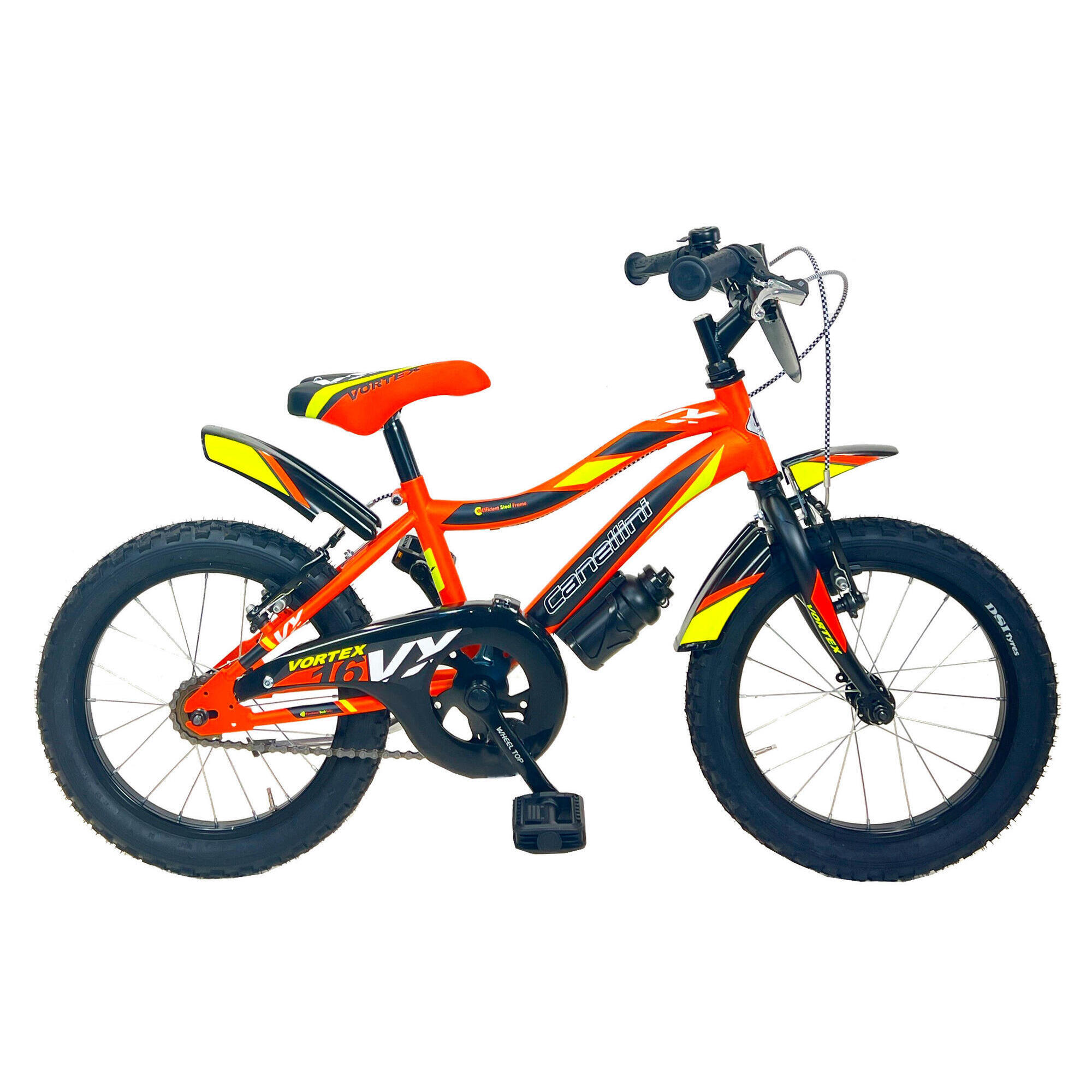 Rower Dziecięcy MTB Canellini VORTEX 16 - Pomarańczowy/Czarny/Żółty