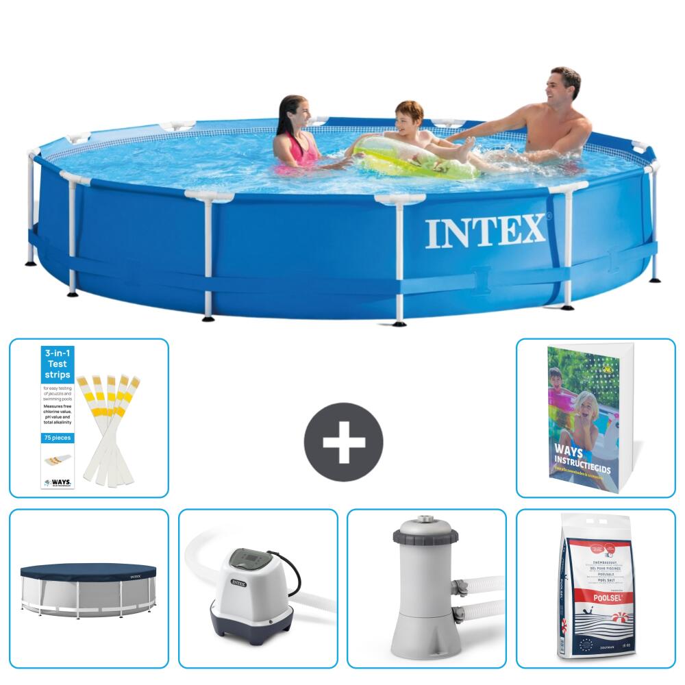 INTEX Basen ze stelażem Okrągły - 366x76 cm - 7-częściowy S127