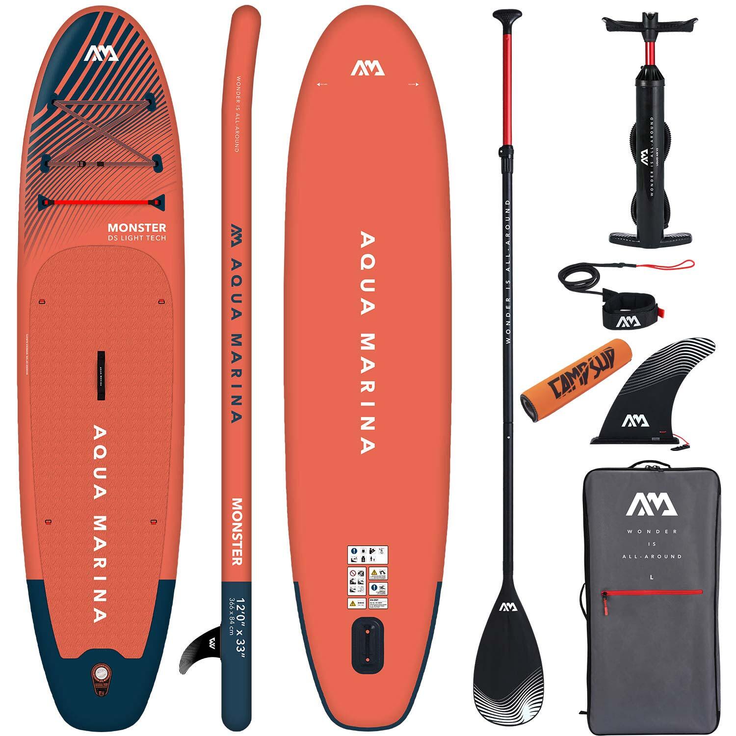 Deska SUP Aqua Marina Monster 12'0 Sky Glider BT-23MOP + Bojka Pomarańczowa