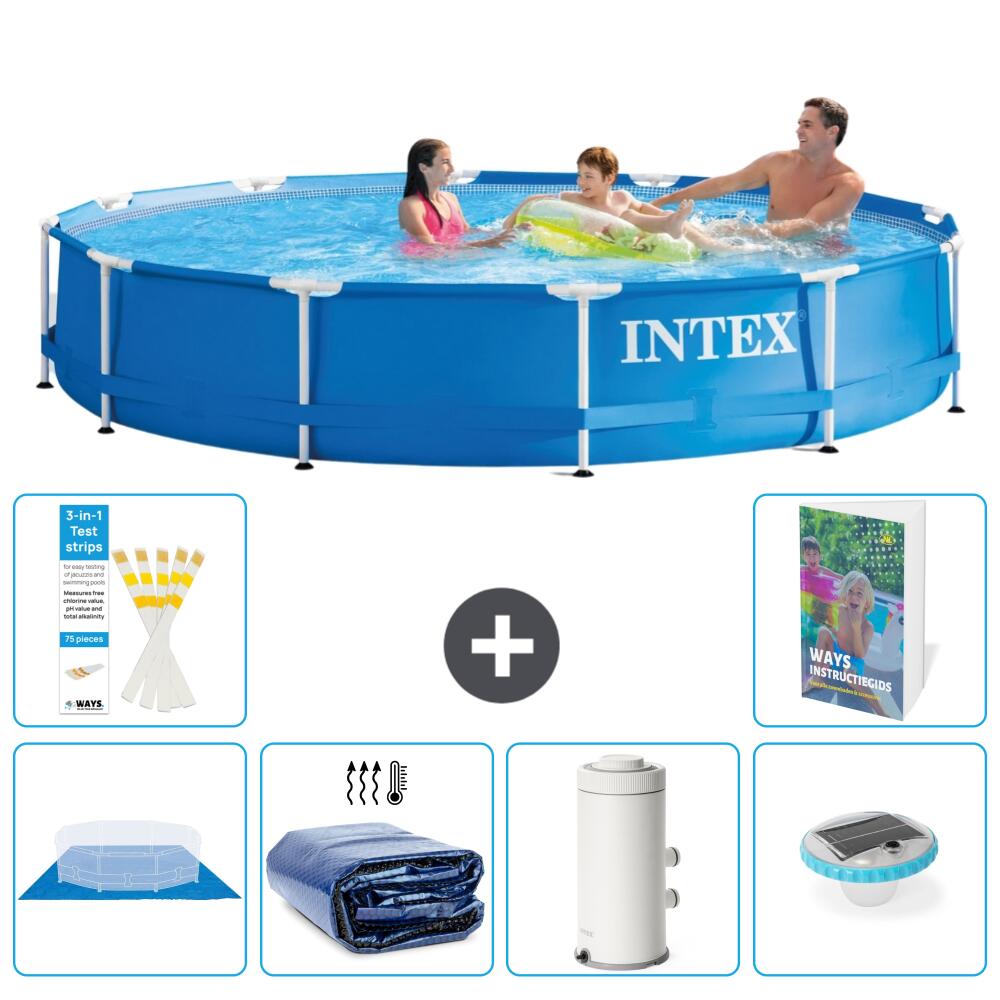 INTEX Basen ze stelażem Okrągły - 366x76 cm - 7-częściowy S98
