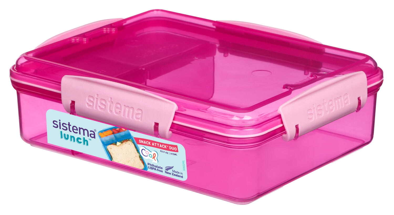 Snack Box Lunch Snack Attack Duo z 2 oddzielnymi przegródkami 975 ml