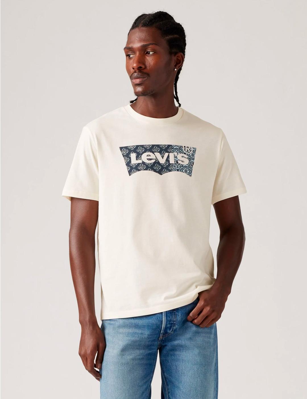 Koszulka Levi's beżowa z nadrukiem