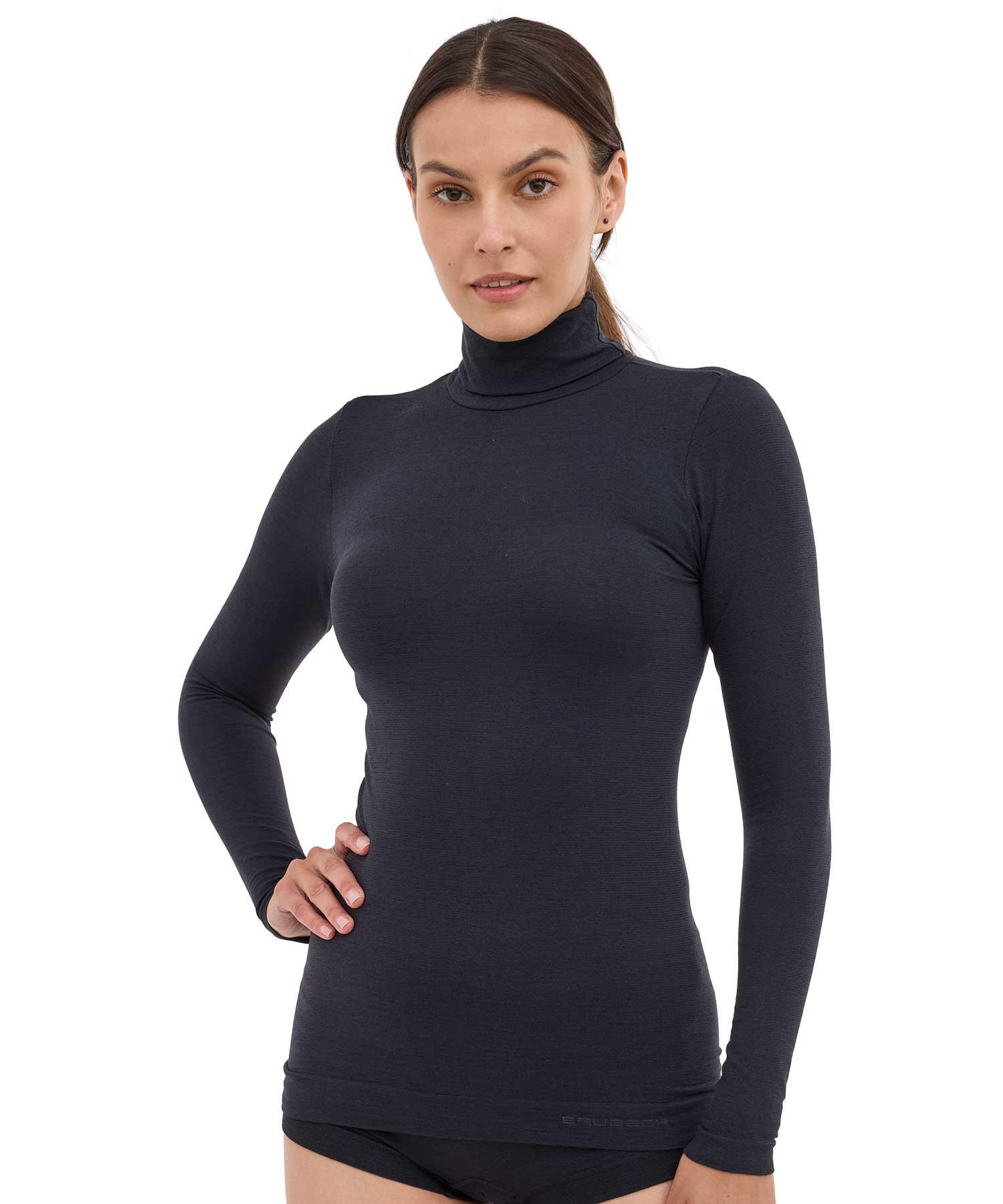 Koszulka damska golf z wełną Brubeck COMFORT MERINO