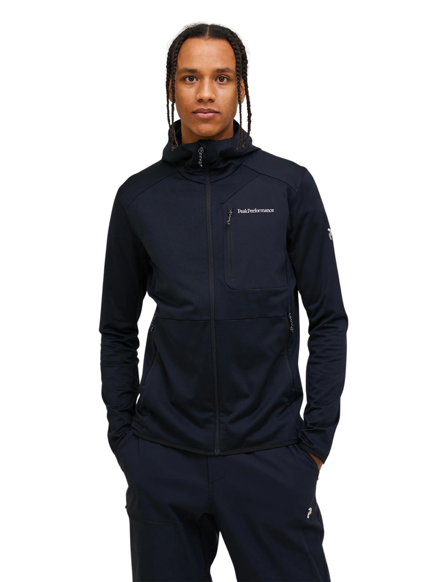 Bluza Peak Performance męska Utility Light Zip Hood czarna - S